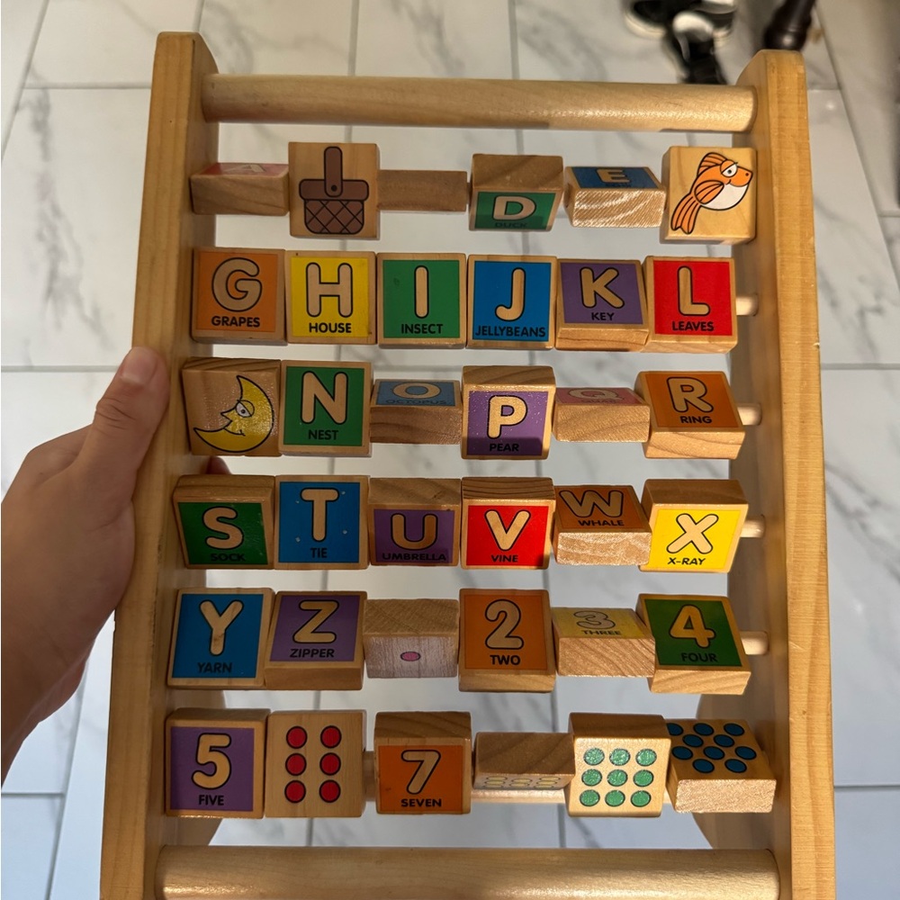 Colorful Alphabet and Number Wooden Toy